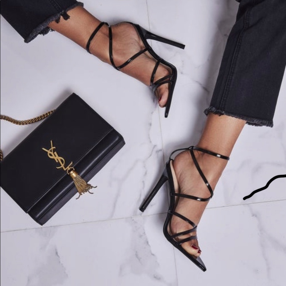 Kaia Pointed Barely There Heel Black US 9